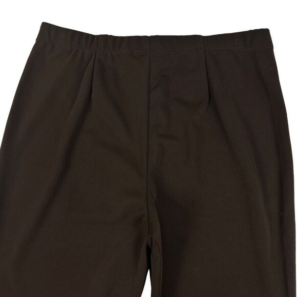 Susan Graver Pull On Full Length Flare Pant Medium Brown - Picture 5 of 6